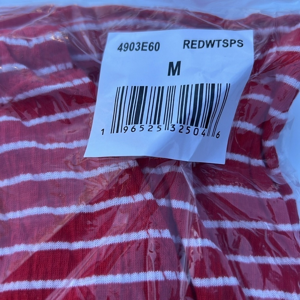 MAX STUDIO Swingy Summer Stripe Knit Dress Pockets::RED WHITE SEAPORT STRIPE:: - Picture 7 of 8